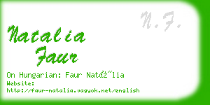 natalia faur business card